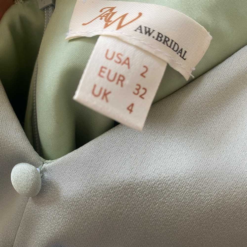AW Dress Maxi Button Down Bridesmaid Sage Dress | Size 2